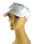 Womens Lightweight White Cap with Metallic Design