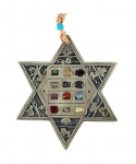 Hebrew Pewter Star of David with Breastplate Stones