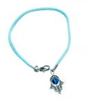 Revolving eye Hamsa on ribbon bracelet
