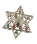 Sterling Silver Magen David Multicolored Pendant