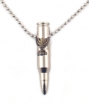 Israeli Army M-16 Rifle Bullet Metal Pendant - Knesset Symbol