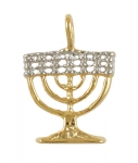 Gold Filled Two-Tone Seven Branch Menorah Pendant