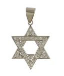 Sterling Silver Zirconium Magen David Pendant