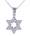 Sterling Silver Zirconium Magen David Pendant