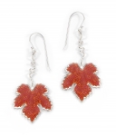 Grape Leaf Earrings - Coral