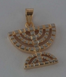 Gold Filled One-Tone Menorah Pendant