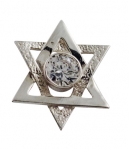 Sterling Silver Star of David Pendant with Zirconium