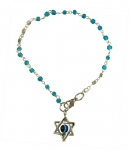 Light Blue bead Star of David eye bracelet