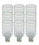 Nine pc Set of Glass Oil Menorah Inserts