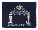 Dark Blue Velvet Tallit & Tefillin Bags - Pillars