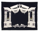 Dark Blue Velvet Tallit & Tefillin Bags - Silver Vilna Pillars