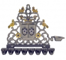 Nickel and gold plate "Luchot" Chanukah Menorah