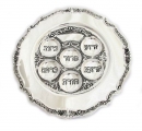 Round Silver Plated Passover Plate