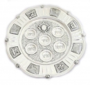 Antique Round Silver Plated Passover Plate