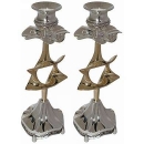 Silver and Gold Plated Magen David Candlesticks
