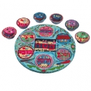 Oriental Seder Plate and Six Small Bowls