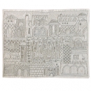 Jerusalem In Silver Challah Cover