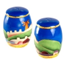 Cobalt Blue Ceramic "Jerusalem" design Salt and Pepper Shakers