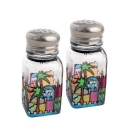 Colorful Jerusalem design Glass Salt & Pepper Shakers