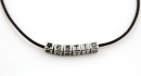 Personalized Hebrew Cube Leather Necklace