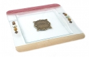 Colorful Square Hand Made Glass Matzah Plate