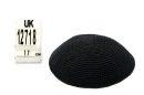 Black Thick Knitted Kippah 18 CM