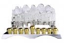 Nickel and gold plate "Jerusalem" Chanukah Menorah