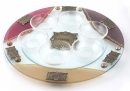 Round Colorful Hand Made Glass Seder Plate