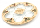 Hand Made Glass Seder Plate "Grapes Design"