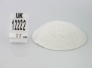 White Thick Knitted Kippah 17 CM