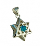 Silver and Opal Star of David Pendant