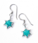 Turquoise Star of David Earrings