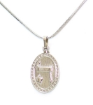 Rhodium Silver Necklace set with "Hei" pendant
