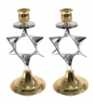 Silver and Gold Plated Candlesticks
