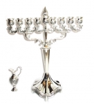 Large Silver Plated Menorah Hanukia