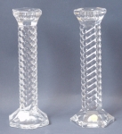 Glass Spiral Design Candlesticks