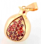 Gold Filled Garnet Pomegranate  Pendant
