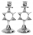 Nickel Magen David Candlesticks
