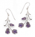 Purple Kahlo Flower Earrings