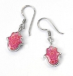 Small Red Hamsa Earrings