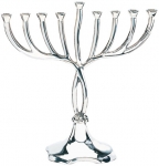Polished aluminium Chanukah Menorah