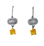 Sterling Silver and Roman Avishag Stamp Earrings