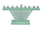 Glass Menorah Hanukia by aJudaica