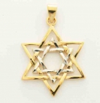 Gold Filled Large Intertwined Two Tone Star of David Pendant
