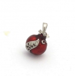 Gold Filled Rodium Pomegranate Garnet Drop Pendant