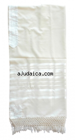 Sefardi Wool Tallit with Net Fringe by aJudaica