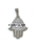Sterling Silver Hamsa Chai Pendant by aJudaica