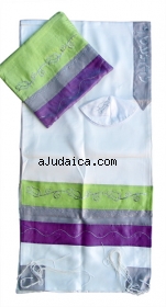 Lively Tulip Design Polyester Tallit by aJudaica