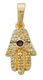 Filigree Amethyst Hamsa Pendant by aJudaica