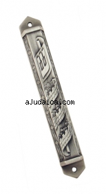 Pewter Mezuzah Jerusalem Old City design by aJudaica